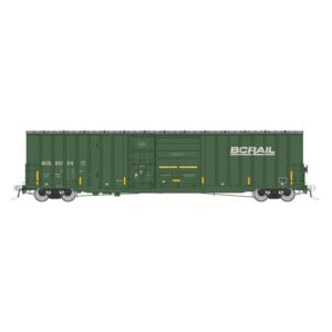 Rapido HO Trenton Works 6637 Box Car British Columbia Railway "Faded, Vertical Conspicuity Stripes"