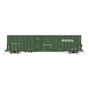 Rapido HO Trenton Works 6637 Box Car British Columbia Railway "Faded, Horizontal Conspicuity Stripes"