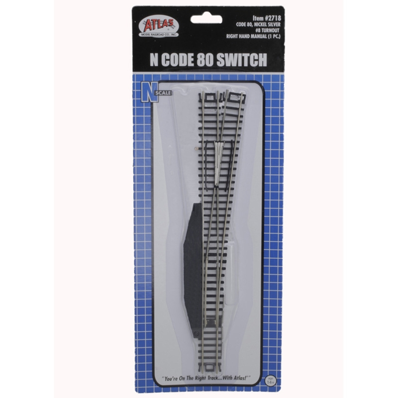 Atlas N - Code 80 #8 Manual Turnout (Right Hand)