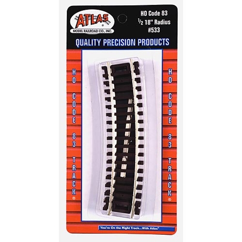 Atlas HO - Code 83 18" Radius 1/2 Curve