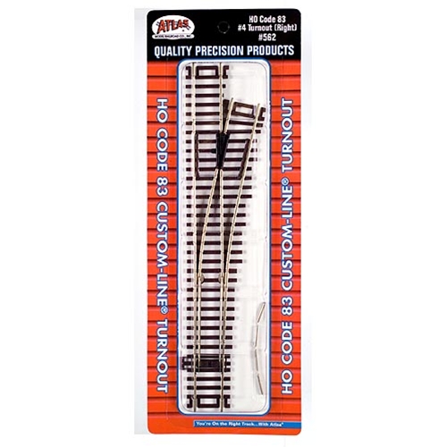 Atlas HO - Code 83 #4 Custom Turnout (Right Hand)