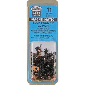 Kadee - 11 - HO Bulk Pack #5 Metal Couplers "Medium (9/32") Centerset Shank" - 20 Pairs