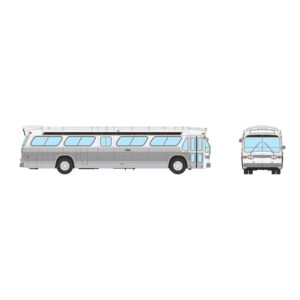 Rapido HO Mid-1960s - 1980s Suburban New Look Bus Unlettered 5307 Suburban "White & Silver" w/ Lights