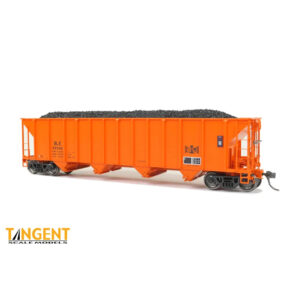 Tangent HO PS 3400cf Quad Coal Hopper Bessemer & Lake Erie "Delivery Orange T16 Auto-Flo"