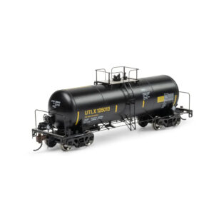 Athearn Genesis HO 13,000 Gallon Acid Tank Car UTLX "Black, Conspicuity Stripes"