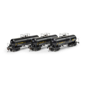 Athearn Genesis HO 13,000 Gallon Acid Tank Car UTLX "Black, Conspicuity Stripe" 3 Pack