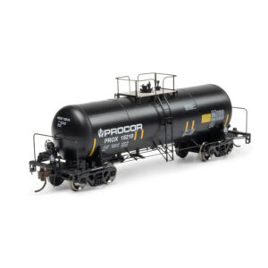 Athearn Genesis HO 13,000 Gallon Acid Tank Car Procor "Black, Conspicuity Stripes"
