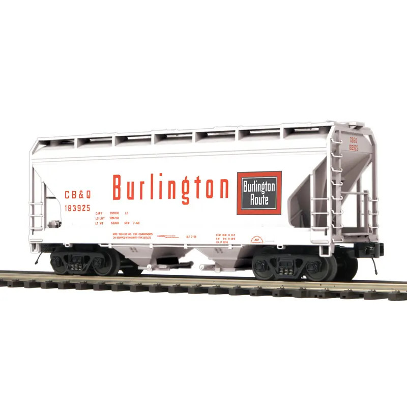 Atlas O Premier 2 Rail ACF 2 Bay Centerflow Covered Hopper Chicago Burlington & Quincy