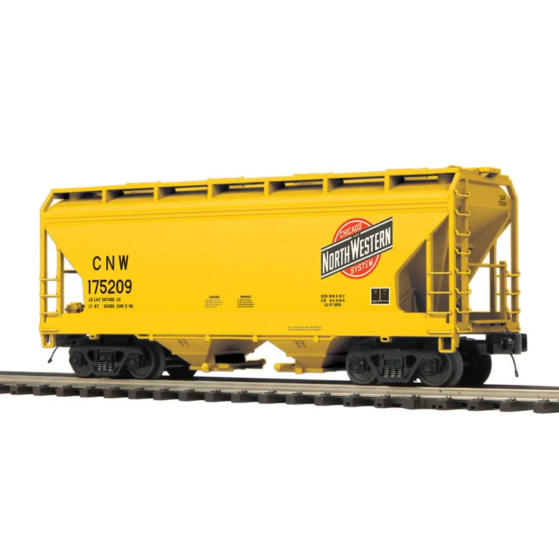Atlas O Premier 2 Rail ACF 2 Bay Centerflow Covered Hopper Chicago Northwetern "Yellow"