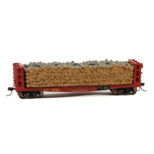 Atlas HO 40' GSC Pulpwood Flat Car Maine Central "Red" w/ Load