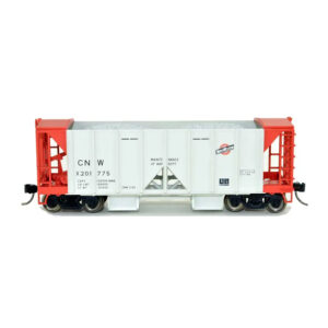 Bowser HO 70 Ton 2 Bay Ballast Hopper with Side Chutes Chicago & North Western "Grey with Red Ends"