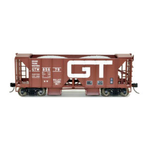 Bowser HO 70 Ton 2 Bay Ballast Hopper with Side Chutes Grand Trunk