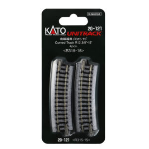 Kato N - Unitrack 315mm (12-3/8") Radius Curve 15-Degree - 4 Pack