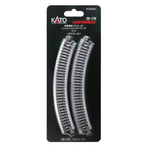 Kato N - Unitrack 216mm (8-9/16") Radius Curve 45-Degree - 4 Pack