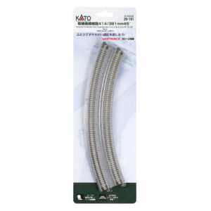 Kato N - Unitrack 381mm-414mm (15"/16-3/8") 45-Degree Superelevated Curve Concrete Tie Double Track - 2 Pack