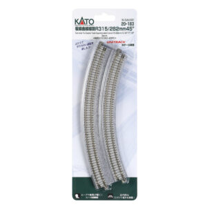 Kato N - Unitrack 282mm-315mm (11"/12-3/8") 45-Degree Superelevated Curve Concrete Tie Double Track - 2 Pack