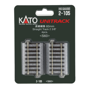 Kato HO - Unitrack 60mm (2-3/8") Straight Track - 4 Pack