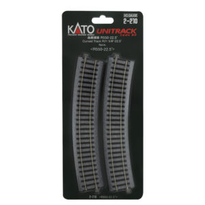 Kato HO - Unitrack 550mm (21-5/8") Radius Curve Track 22.5-Degree - 4 Pack