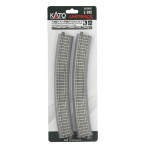Kato HO - Unitrack 730mm (28-3/4") Concrete Tie Radius Superelevated Easement Curve Track 22.5-Degree - 1 Left & 1 Right