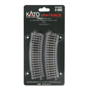 Kato HO - Unitrack 370mm (14-9/16") Radius Curve Track 22.5 Degree - 4 Pack