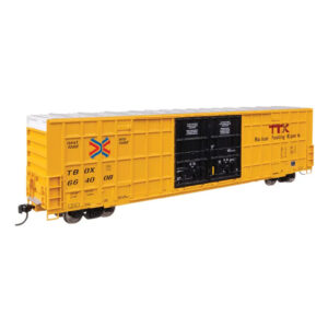 Walthers Mainline HO 60' High Cube Horizontal Post Box Car Trailer Train "TBOX, Red Logo"