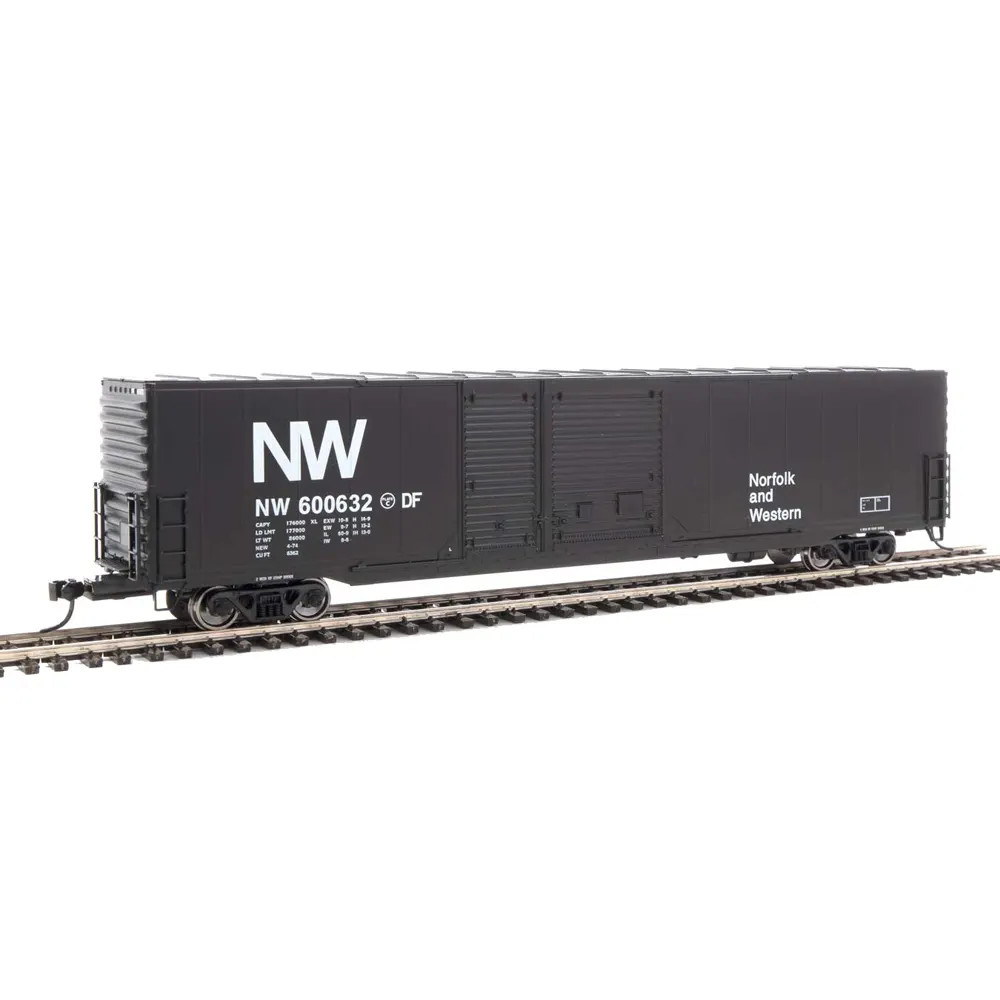 Walthers Mainline HO 60' PS Auto Parts 10' & 6' Double Door Box Car Norfolk & Western "Black"
