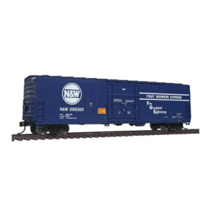 Walthers Mainline HO 50' FGE Insulated Box Car Norfolk & Western "Blue, Fruit Growers Express"