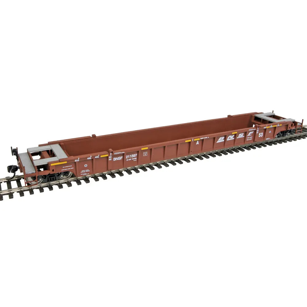 Walthers Mainline HO 53' NSC 3 Unit Drawbar Well Car BNSF "Wedge"