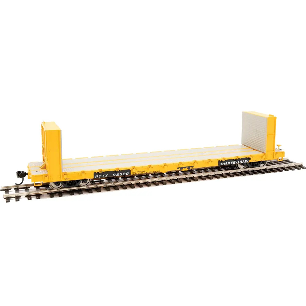 Walthers Mainline HO 60' PS Bulkhead Flat Car Trailer Train "PTTX, Yellow"