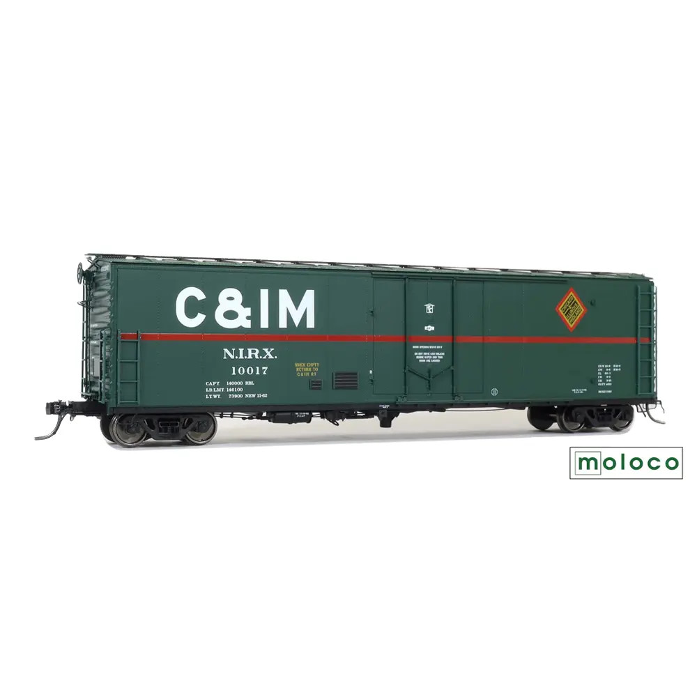 Moloco HO 50' RBL Plate B Boxcar, 10' Offset Door Chicago & Illinois Midland "NIRX"