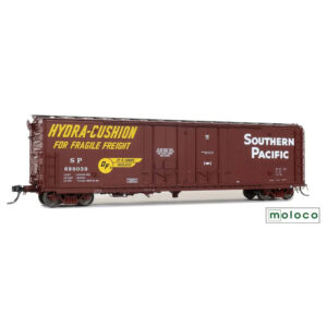 Moloco HO 50' RBL Plate B Boxcar, 8' Double Plug Doors Southern Pacific "1964 Delivery, Hydra Cushion"