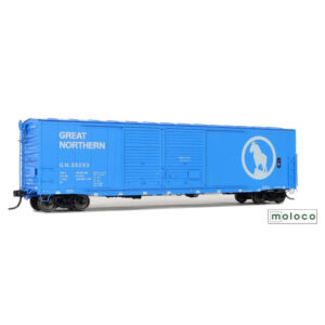 Moloco HO 50' St. Cloud Double Sliding Door Boxcar Great Northern "1968 Repaint, Big Sky Blue"