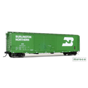 Moloco HO 50' St. Cloud Double Sliding Door Boxcar Burlinton Northern "1970 Vancouver Repaint"
