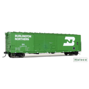 Moloco HO 50' St. Cloud Double Sliding Door Boxcar Burlinton Northern "1973 Capital Rebuild Program"