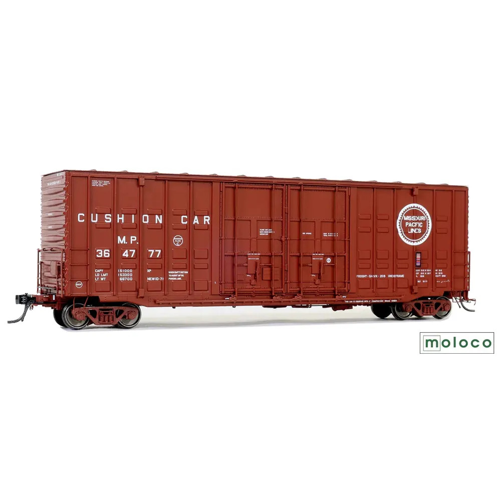 Moloco HO 50' ACF Hi-Cube Waffle Box Car Double Plug Door Missouri Pacific "Cushion Car"