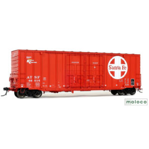 Moloco HO 50' ACF Hi-Cube Box Car Double Plug Door Santa Fe "1-80 Repaint"