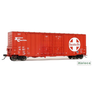 Moloco HO 50' ACF Hi-Cube Box Car Double Plug Door Santa Fe "5-84 Repaint"