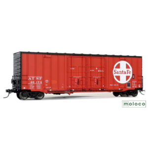 Moloco HO 50' ACF Hi-Cube Box Car Double Plug Door Santa Fe "3-73 Delivery"