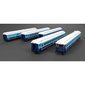 Broadway Limited HO Heavyweight 5 Car Set Christmas "Blue & White, Combine, 3 P70 Coach, Business Car"