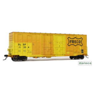 Moloco HO 50' ACF Hi-Cube Waffle Box Car Double Plug Door Frisco "Patched" #11254
