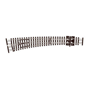Peco N - Code 80 Electrofrog 36/18" Radius Curved Turnout (Left Hand)