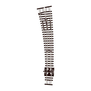Peco N - Code 80 Electrofrog 36/18" Radius Curved Turnout (Left Hand)