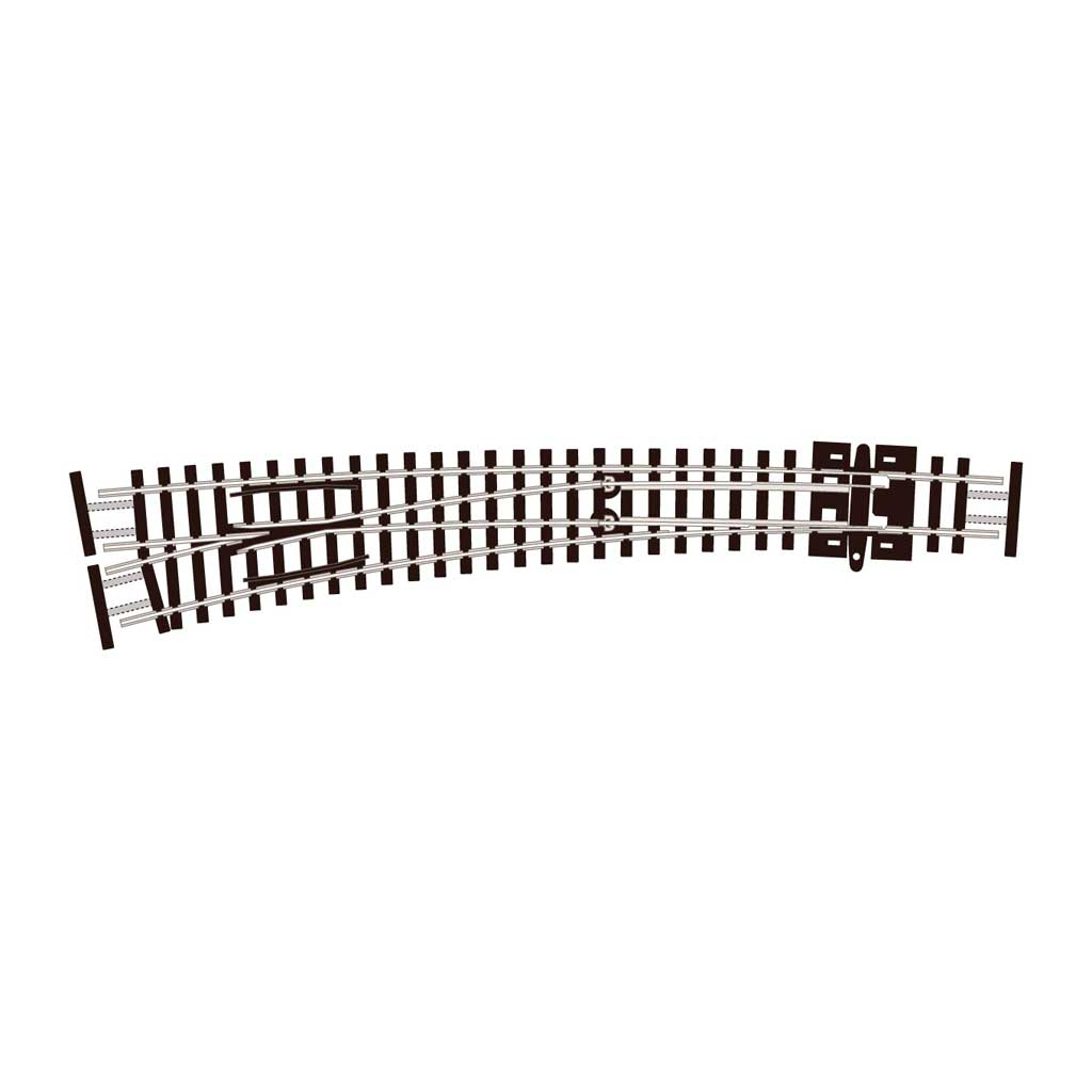 Peco N - Code 55 Electrofrog Curved Medium Radius Turnout (Left Hand)
