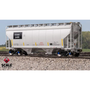 ScaleTrains HO Rivet Counter Gunderson 3250 Covered Hopper Cemex "ex AOKX, Black Patched"